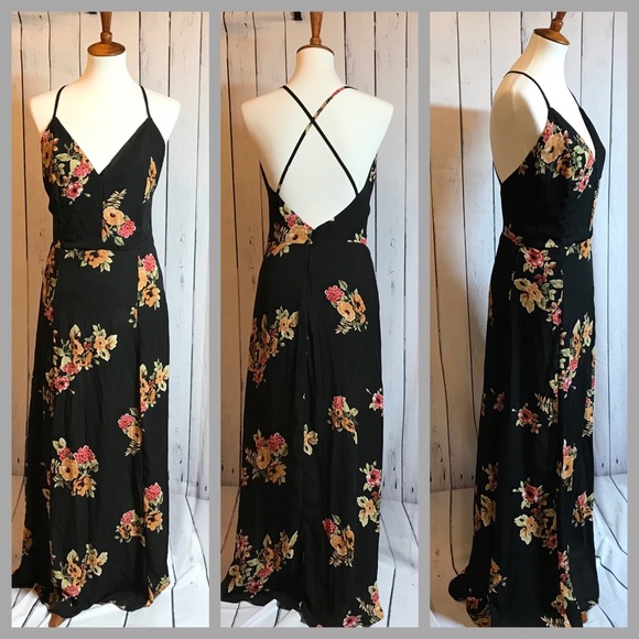 charlotte russe black floral dress